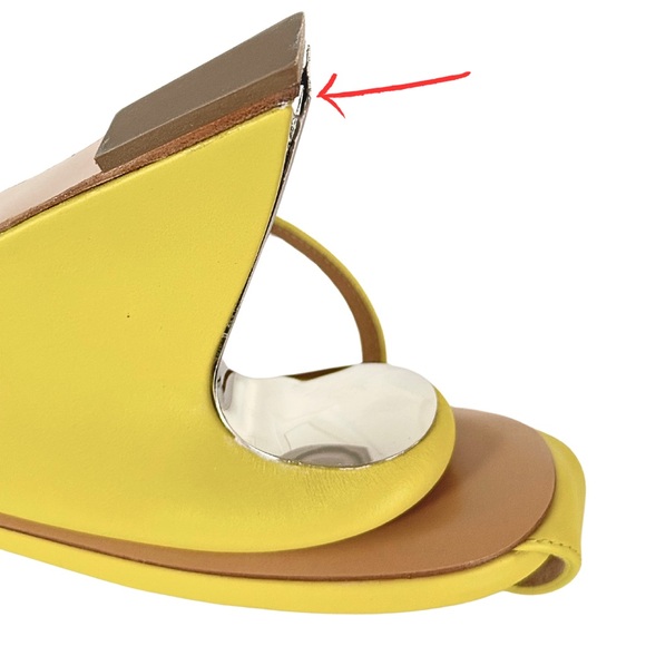 Off-White Virgil Abloh Yellow Jug Wedge Heel Leather Sandals Size EUR 39, US 9 - Picture 15 of 17